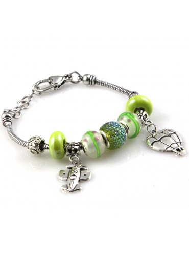 bracciale donna con beads e ciondoli in ceramica cristallo e swarovski