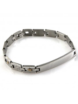 bracciale in acciaio con elementi in oro 18 kt uomo donna personalizzabile con incisione