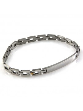 bracciale in acciaio con elementi in oro 18 kt uomo donna personalizzabile con incisione