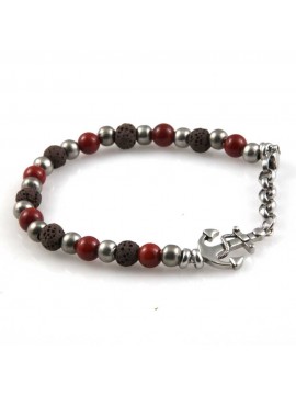 bracciale con ancora e pietre dure uomo donna in acciaio inossidabile particolarissimo