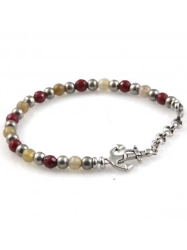bracciale con ancora e pietre dure uomo donna in acciaio inossidabile particolarissimo
