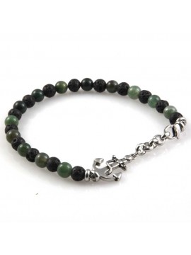 bracciale con ancora e pietre dure uomo donna in acciaio inossidabile particolarissimo