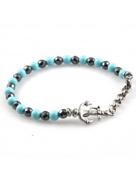 bracciale con ancora e pietre dure uomo donna in acciaio inossidabile particolarissimo