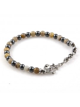 bracciale con ancora e pietre dure uomo donna in acciaio inossidabile particolarissimo