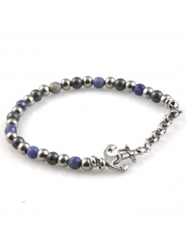 bracciale con ancora e pietre dure uomo donna in acciaio inossidabile particolarissimo