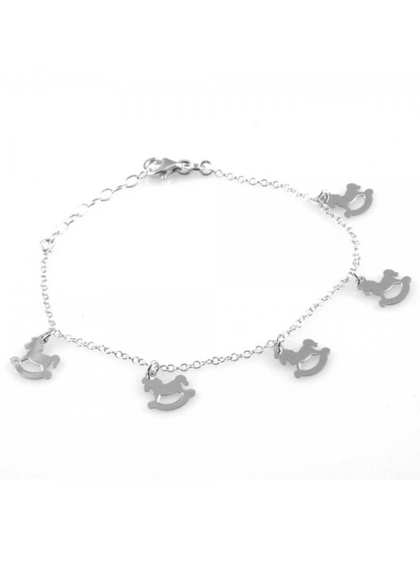 bracciale con cavallucci a dondolo in argento 925 da donna