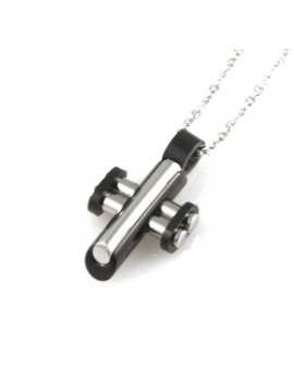 collana con croce ciondolo pendente in acciaio da uomo