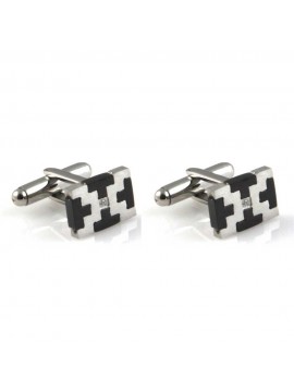 gemelli in acciaio per camicia rettangolari tetris gioiello uomo