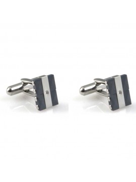 gemelli in acciaio per camicia in ceramica blu gioiello uomo