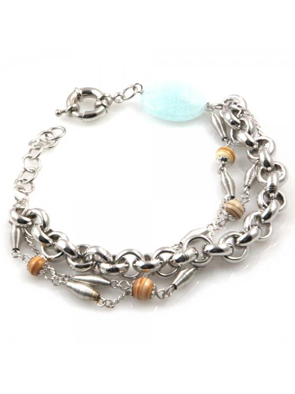 bracciale donna in bronzo gioiello con pietre dure cm 19