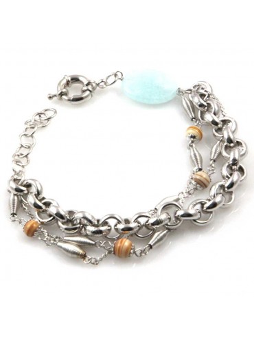 bracciale donna in bronzo gioiello con pietre dure cm 19