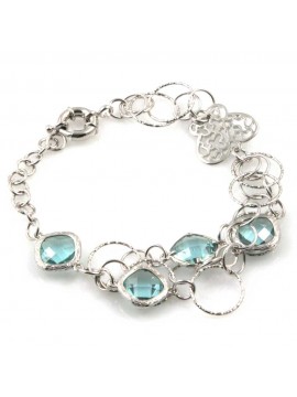 bracciale donna in bronzo gioiello con cristalli e farfalle misura cm 19