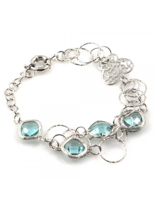 bracciale donna in bronzo gioiello con cristalli e farfalle misura cm 19