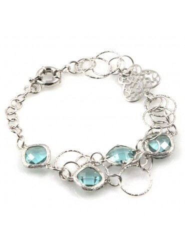 bracciale donna in bronzo gioiello con cristalli e farfalle misura cm 19