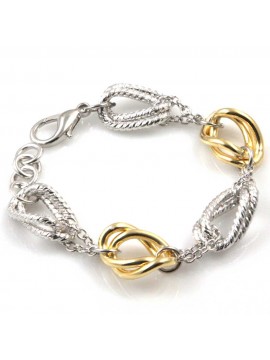 bracciale donna in bronzo gioiello argentato e dorato misura cm 19