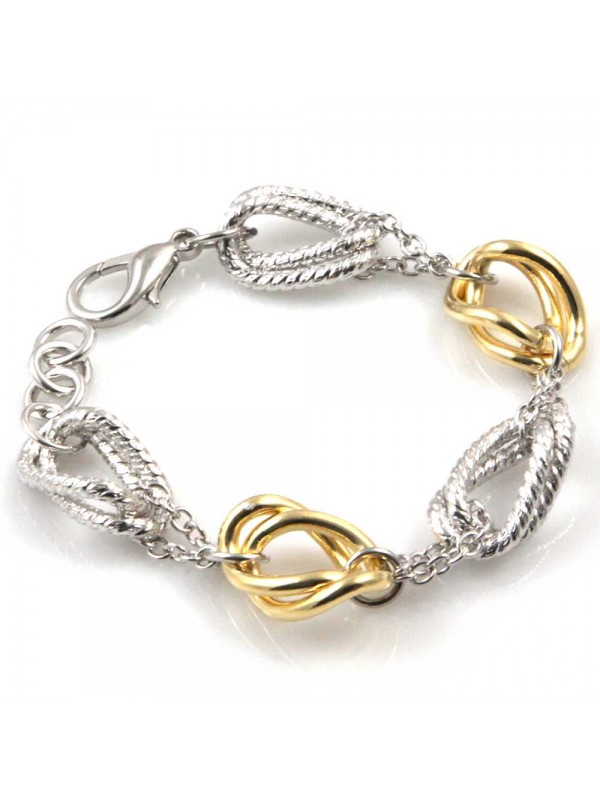 bracciale donna in bronzo gioiello argentato e dorato misura cm 19