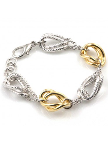 bracciale donna in bronzo gioiello argentato e dorato misura cm 19