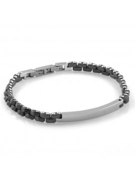 bracciale uomo con piastra centrale gioiello in acciaio ottimo da incidere cm 21 mm 6