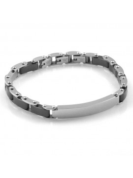 bracciale uomo con piastra centrale gioiello in acciaio ottimo da incidere cm 21 mm 6