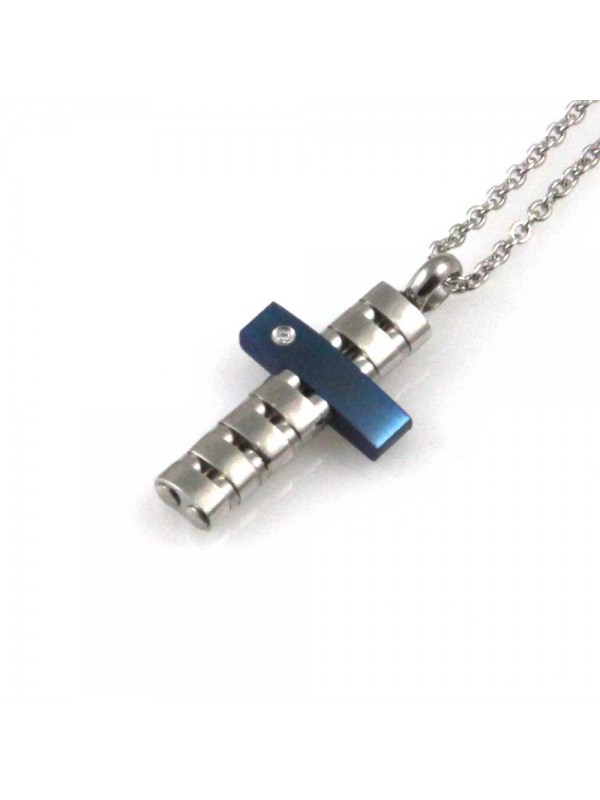 collana uomo croce ciondolo gioiello in acciaio inossidabile blu zircone catena fino a cm 50 mm 22 mm 12 collana uomo croce ciondolo gioiello in acciaio inossidabile blu zircone catena fino a cm 50 mm 22 mm 12