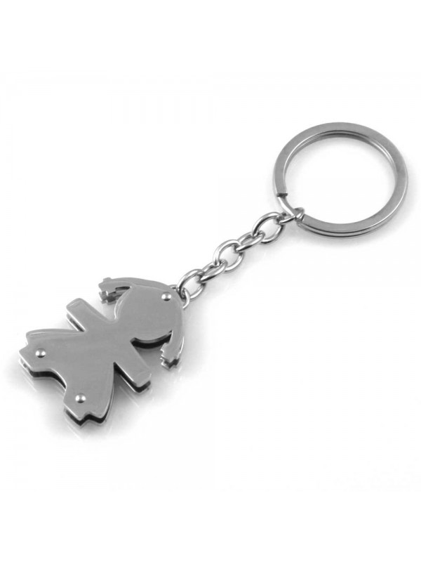portachiavi donna uomo con bebe femminuccia gioiello in acciaio ottimo da incidere nome bambino o bambina mm 70 mm 23