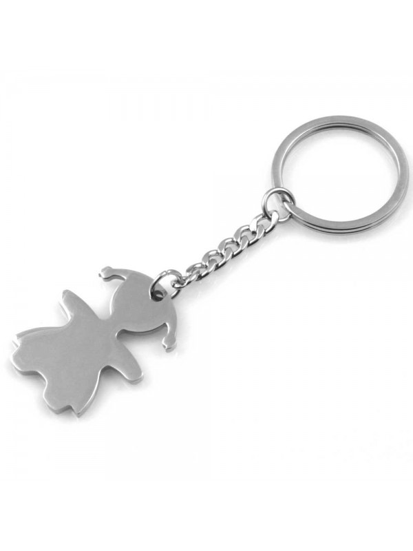 portachiavi donna uomo con bebe femminuccia gioiello in acciaio ottimo da incidere nome bambino o bambina mm 70 mm 23