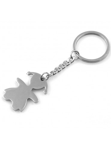 portachiavi donna uomo con bebe femminuccia gioiello in acciaio ottimo da incidere nome bambino o bambina mm 70 mm 23