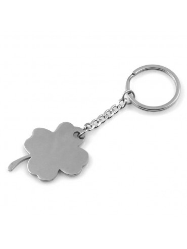 portachiavi donna quadrifoglio gioiello in acciaio ottimo da incidere  mm 70 mm 35