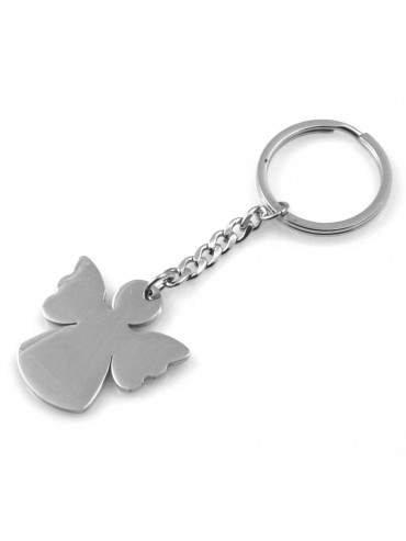 portachiavi donna angelo o angioletto gioiello in acciaio ottimo da incidere mm 70 mm 35