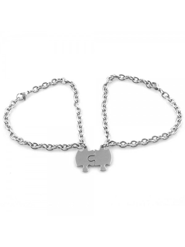 Bracciali uomo donna con puzzle in acciaio che si divide