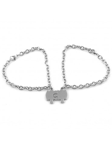 Bracciali uomo donna con puzzle in acciaio che si divide