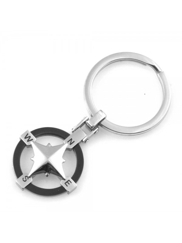 Portachiavi uomo rosa dei venti casa auto moto in acciaio marinari