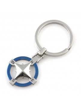 Portachiavi uomo rosa dei venti casa auto moto in acciaio marinari