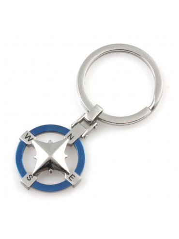Portachiavi uomo rosa dei venti casa auto moto in acciaio marinari