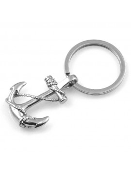 Portachiavi uomo ancora marinara casa auto moto in acciaio