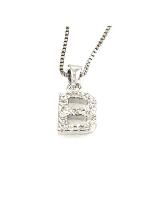 Collana con lettera b iniziale in argento 925