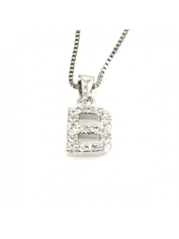 Collana con lettera b iniziale in argento 925