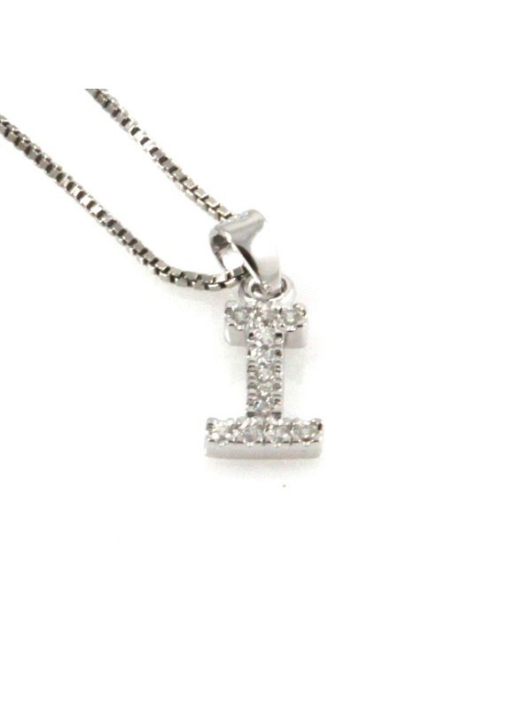Collana con lettera i iniziale in argento 925