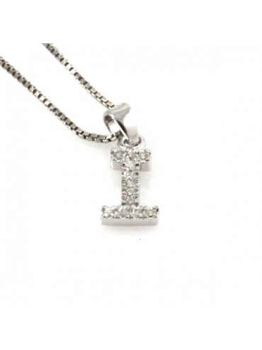 Collana con lettera i iniziale in argento 925