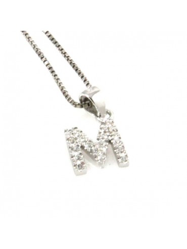 Collana con lettera m iniziale in argento 925
