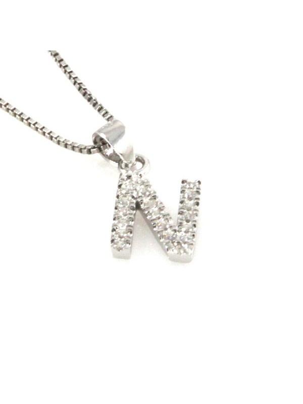 Collana con lettera n iniziale in argento 925