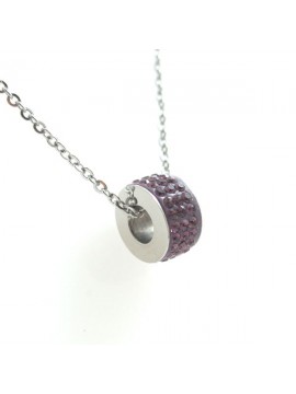 Collana swarovski rotellina strass viola