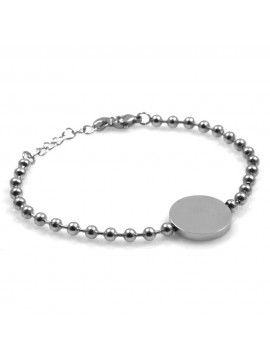 bracciale donna in acciaio con tondo centrale ottimo per incisioni