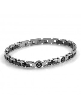 bracciale uomo in acciaio e ceramica simbolo ancora