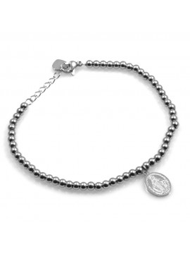 bracciale donna con medaglia miracolosa in acciaio