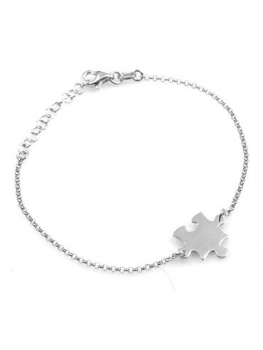 bracciale donna uomo con puzzle in argento 925