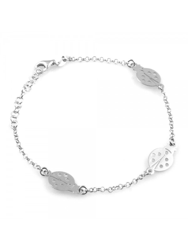 bracciale donna bimba con coccinelle in argento 925