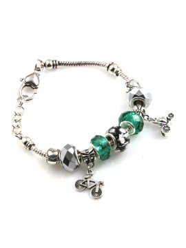 bracciale donna con beads colorati e charms in accaio