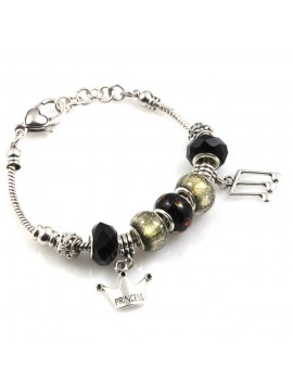 bracciale donna con beads colorati e charms in accaio