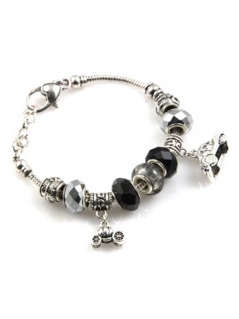 bracciale donna con beads colorati e charms in accaio